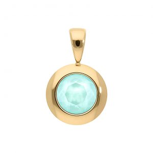 Tondo pendant 13 mm gold mint green