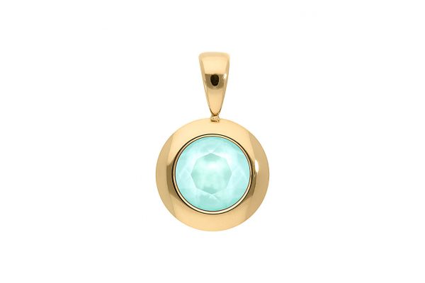 Tondo pendant 13 mm gold mint green