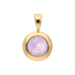 Tondo pendant 13 mm gold lavender delite