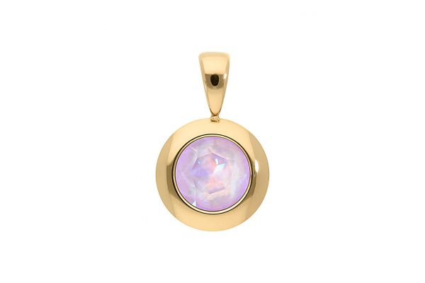 Tondo pendant 13 mm gold lavender delite