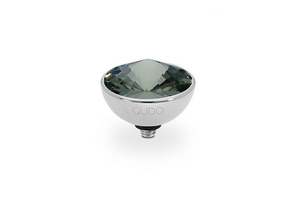 Bottone 13 mm silver black diamond