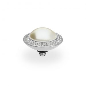 Tondo de luxe 13 mm silver creme pearl