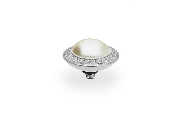 Tondo de luxe 13 mm silver creme pearl