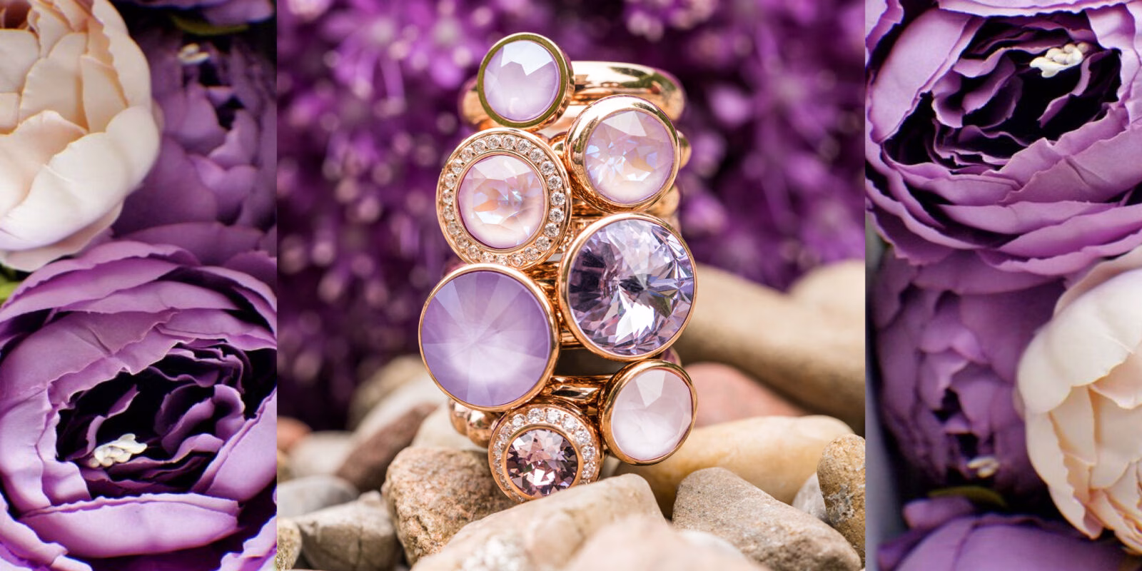 Bottone 13 mm gold lilac - Afbeelding 2