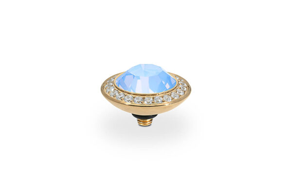 Tondo de luxe 13 mm gold light sapphire opale