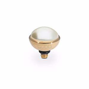 Bottone 10 mm gold cream pearl