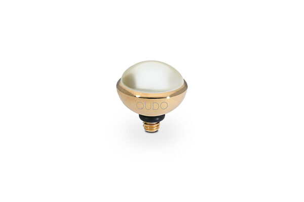 Bottone 10 mm gold creme pearl