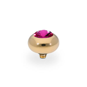 Tondo  10 mm gold , fuchsia