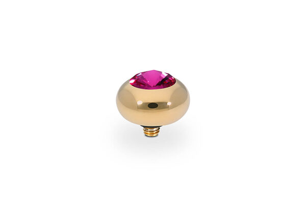 Tondo  10 mm gold , fuchsia