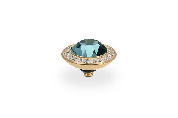 Tondo de luxe 13 mm gold smoked sapphire