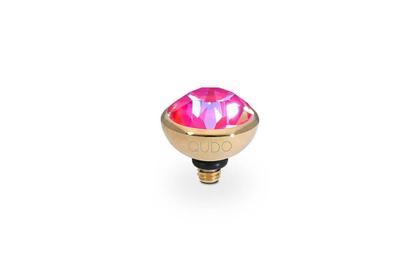 Bottone 10 mm gold royal red delite