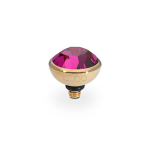 Bottone 10 mm gold fuchsia