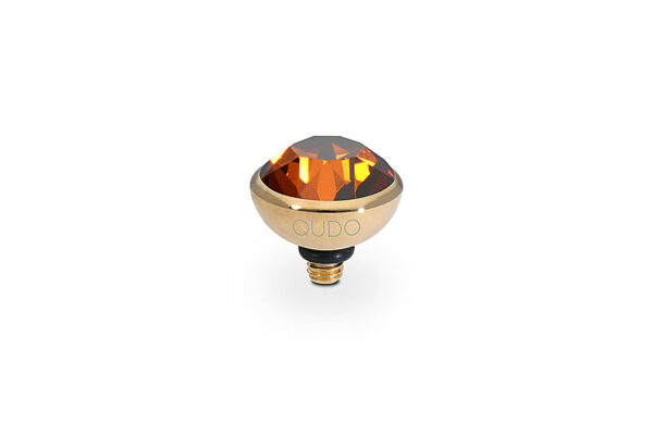 Bottone 10 mm gold smoked amber