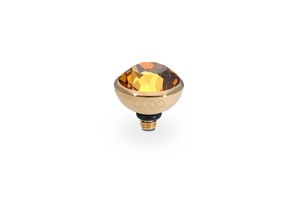 Bottone 10 mm gold light amber