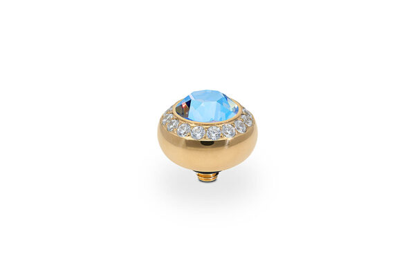 Tondo de luxe 10 mm gold light sapphire shimmer