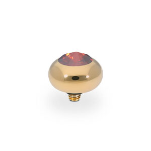 Tondo  10 mm gold , red magma