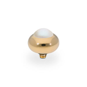 Tondo  10 mm gold , pearl