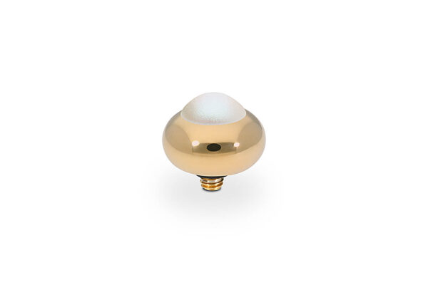 Tondo  10 mm gold , pearl