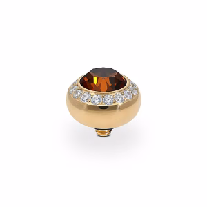 Tondo de luxe 10 mm gold smoked amber