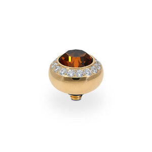 Tondo de luxe 10 mm gold smoked amber