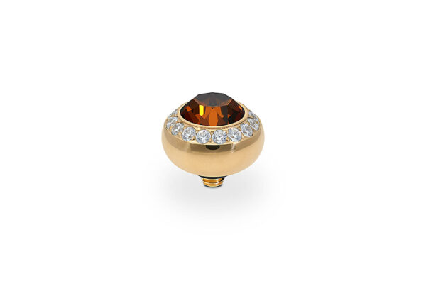 Tondo de luxe 10 mm gold smoked amber