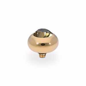 Tondo  10 mm gold , smoky quartz