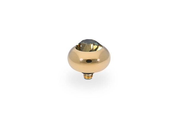 Tondo  10 mm gold , smoky quartz