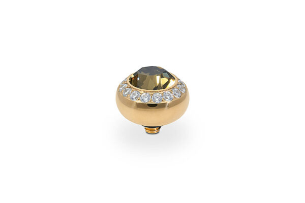 Tondo de luxe 10 mm gold smoky quartz