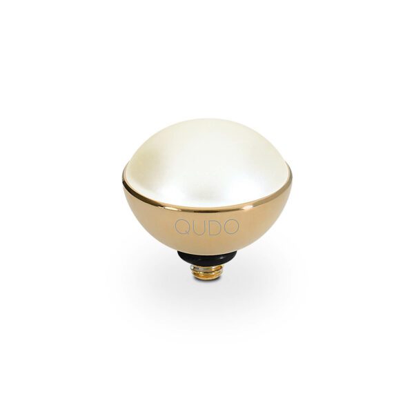Bottone 11,5 mm gold creme pearl