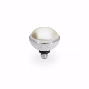 Bottone 10 mm silver pearl