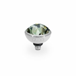 Bottone 10 mm silver black diamond