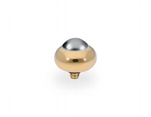 Tondo  10 mm gold , dark grey pearl