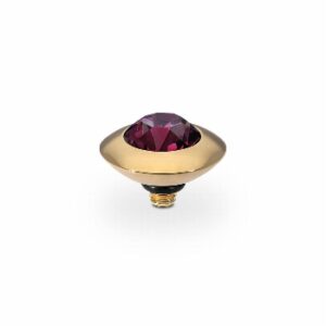 Tondo  9 mm gold ,   amethyst