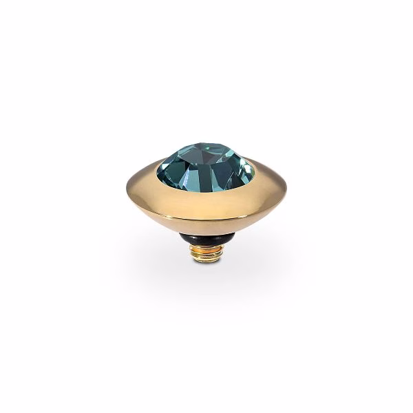 Tondo 9 mm gold , smoked sapphire