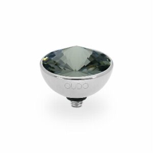 Bottone 13 mm silver black diamond