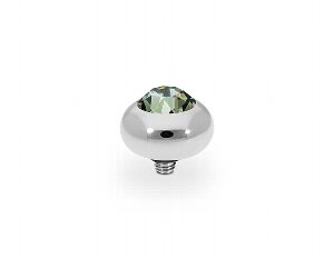 Tondo  10 mm silver black diamond