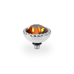 Bocconi 11 mm zilver smoked amber