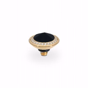 Tondo de luxe  9 mm gold ,   jet hematite dark grey