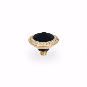 Tondo de luxe 9 mm gold , jet hematite dark grey