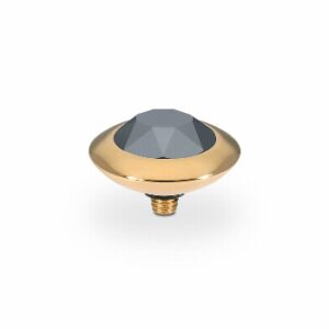 Tondo  13 mm gold jet hematite , dark grey