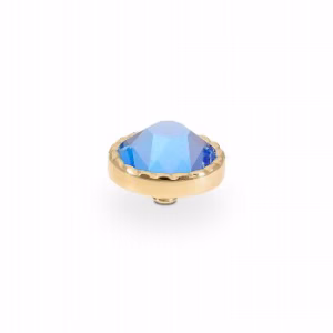 QUDO Bocconi  flat 9 mm gold, light sapphire shimmer