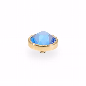 QUDO Bocconi flat 9 mm gold, light sapphire shimmer