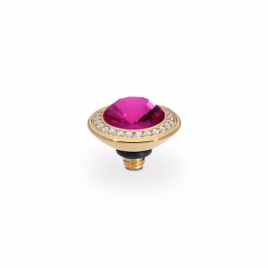 Tondo de luxe  9 mm gold , fuchsia