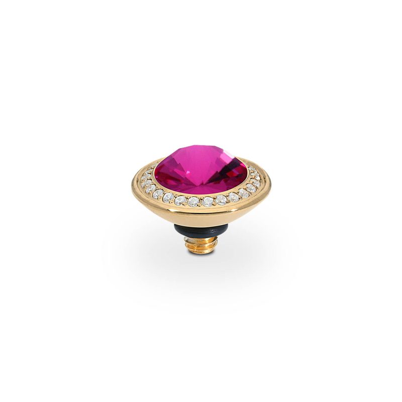 Tondo de luxe 9 mm gold , fuchsia