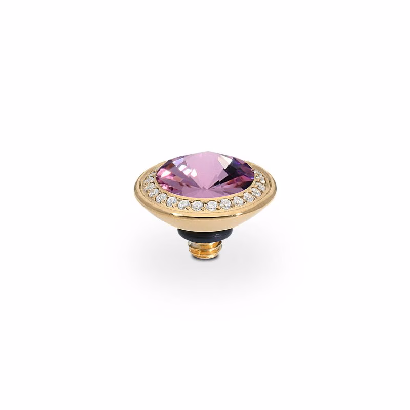 Tondo de luxe 9 mm gold , light amethyst
