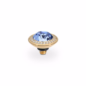 Tondo de luxe  9 mm gold , light blue sapphire