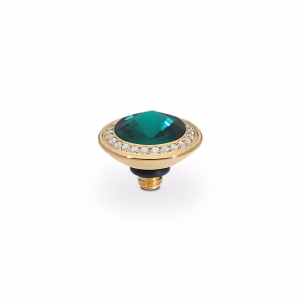 Tondo de luxe  9 mm gold , smaragd