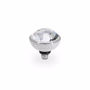 Bottone 10 mm silver crystal