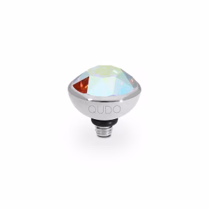 Bottone 10 mm silver crystal AB