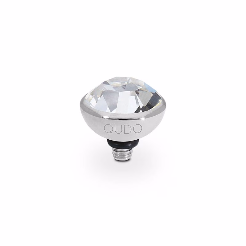 Bottone 10 mm silver crystal